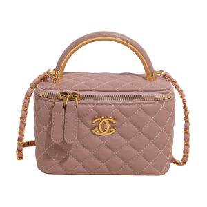 Chanel Vanity Case Rose Poudré / Anse & Chaîne Dorées