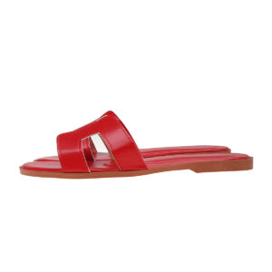 Hermès Oran Slide Rouge / Semelle Camel