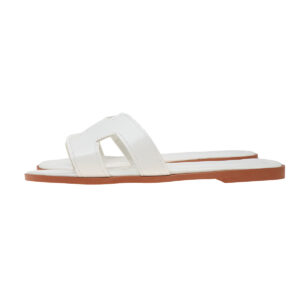 Hermès Oran Slide Blanc / Semelle Camel