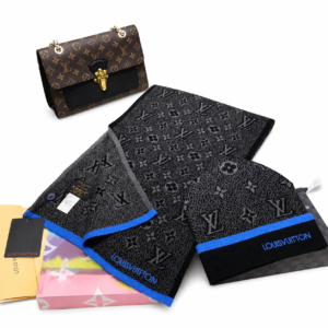 LV Monogram Scarf Set - Bonnet + écharpe - Bordure bleue