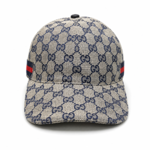 GG Canvas Cap - Beige / Marine, bande web